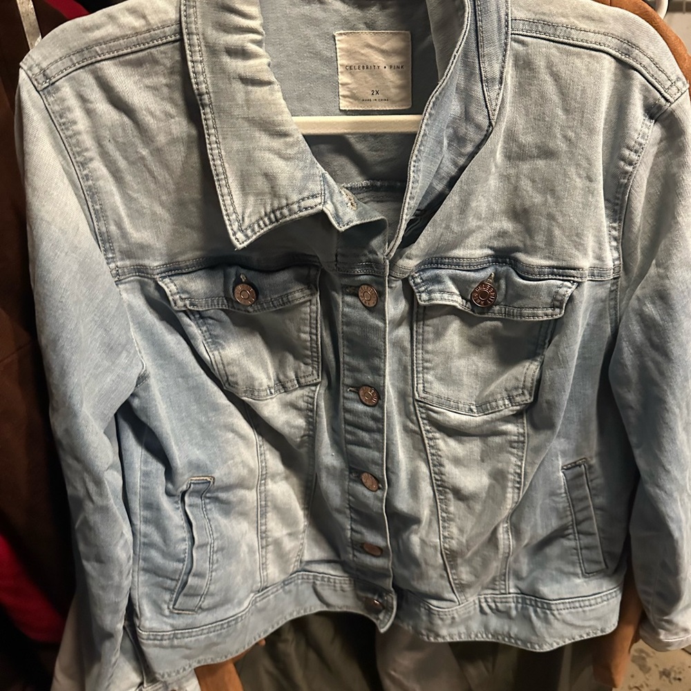 Celebrity Pink Light Blue Jean Jacket